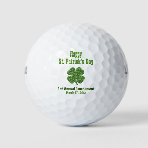 St Patricks Day Shamrock Clover Tournament Outing Golf Balls