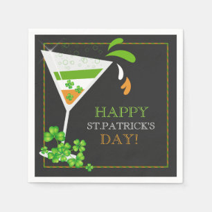 St. Patricks Day Shamrock Cocktail Paper Napkins