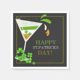 St. Patricks Day Shamrock Cocktail Paper Napkins