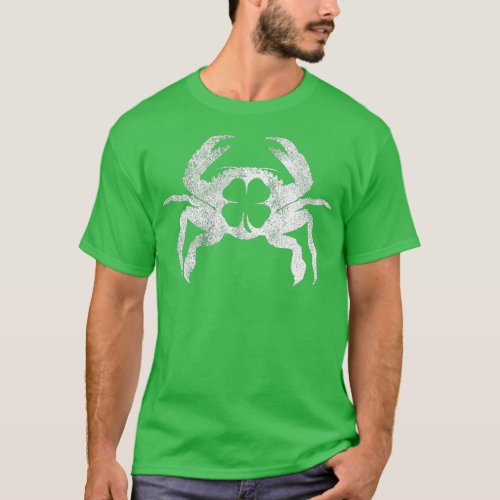 St Patricks Day Shamrock Crab Fisherman Irish T_Shirt