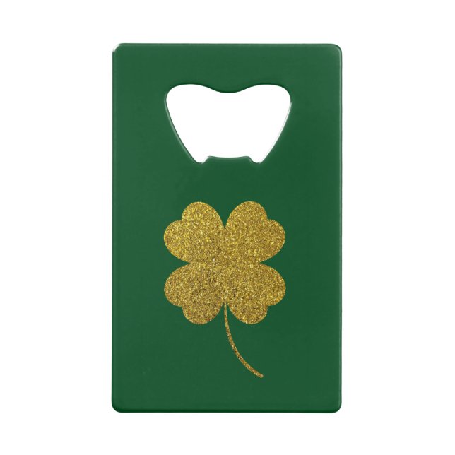 St. Patrick's Day Shamrock Credit Card Bottle Opener (Front)