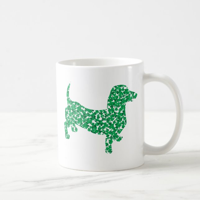 St Patricks Day Shamrock Doxie Coffee Mug (Right)