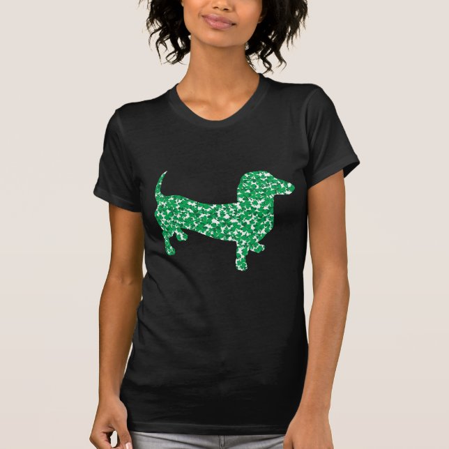 St Patricks Day Shamrock Doxie T-Shirt (Front)