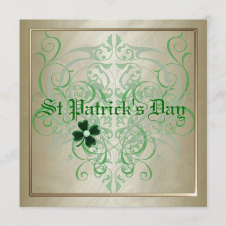 St Patrick's Day Shamrock Gold Party Invitations