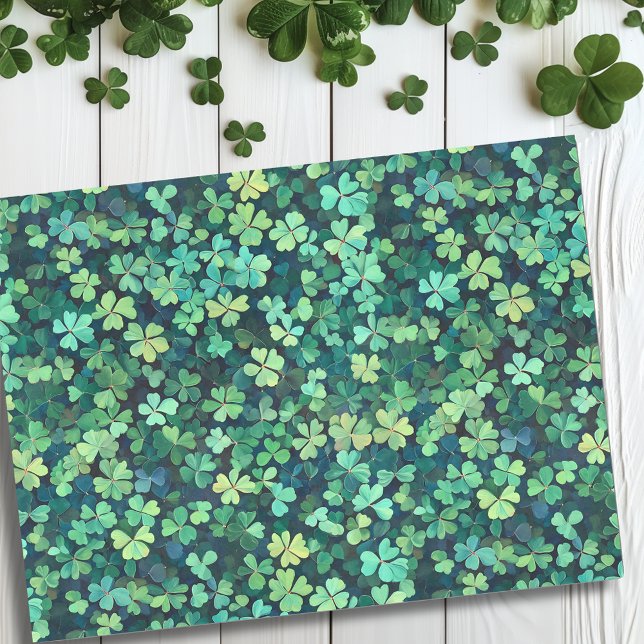 St. Patrick's day Shamrock Green Clover  Tissue Paper (Creator Uploaded)