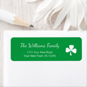 St. Patrick's Day Shamrock Green Return Address Label