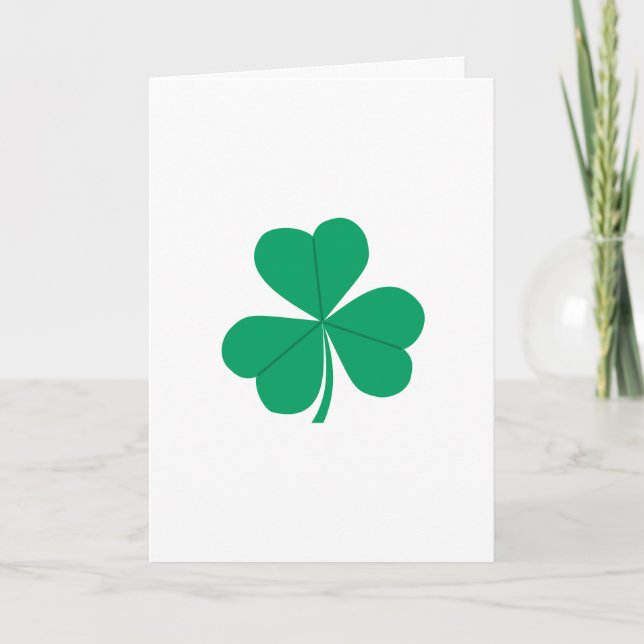 St. Patrick's Day Shamrock Green White Holiday Card (Front)