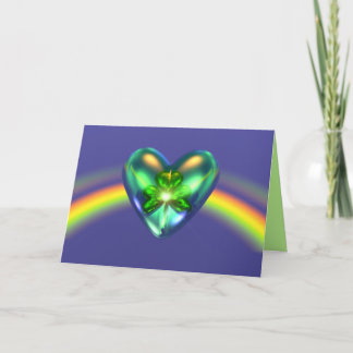 St. Patricks Day Shamrock Heart Card