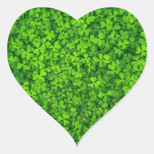 St Patricks Day Shamrock Heart Sticker