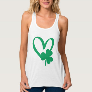 St Patrick's Day Shamrock Heart T-Shirt Tank Top