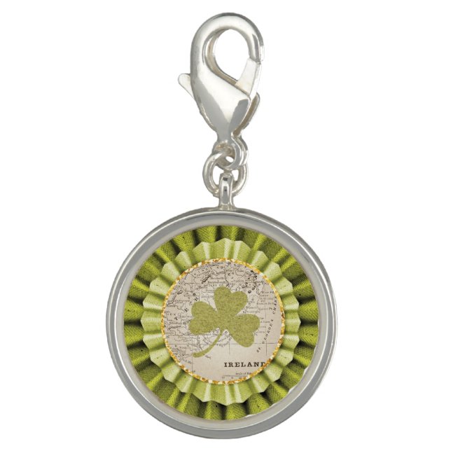 St. Patrick's Day Shamrock Leaf Bracelet Charm (Front)