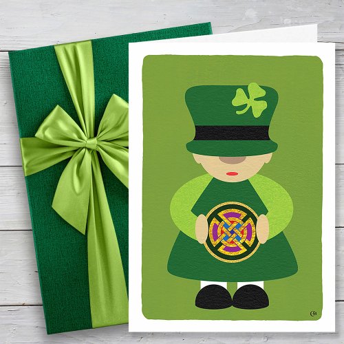St Patricks Day Shamrock Leprechaun Card