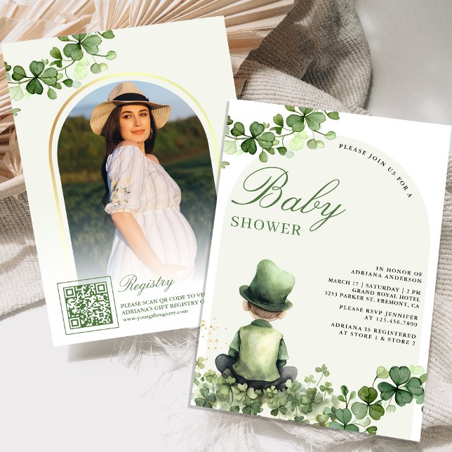 St Patrick's Day Shamrock Little Man Baby Shower Invitation (Creator Uploaded)