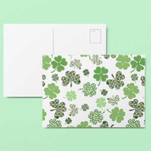St. Patrick's Day Shamrock  Minimalistic Simple Postcard