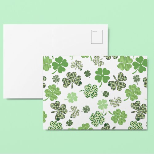 St Patricks Day Shamrock  Minimalistic Simple Postcard