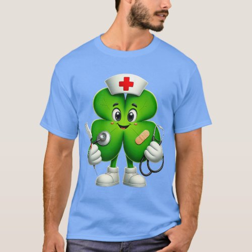 St Patricks Day Shamrock Nurse Saint Paddys Scrub  T_Shirt