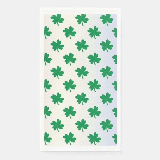 St Patrick's Day Shamrock Paper Guest Towels (Front)