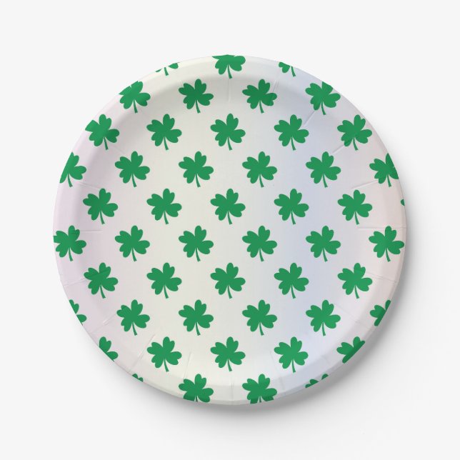 St Patrick's Day Shamrock Paper Plates (Front)