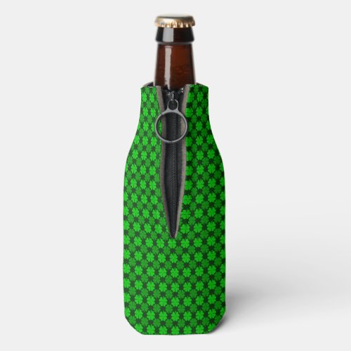 St Patricks Day Shamrock Pattern Bottle Cooler