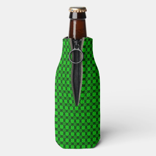 St. Patrick's Day Shamrock Pattern Bottle Cooler (Bottle Back)