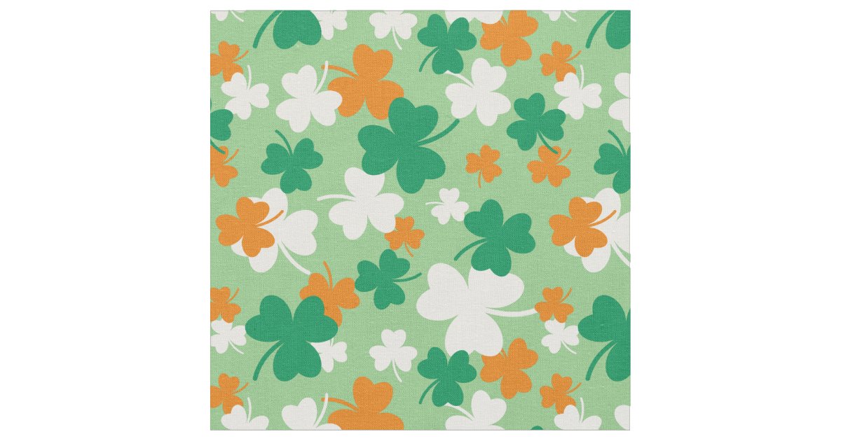 St Patrick S Day Shamrock Pattern Fabric Zazzle