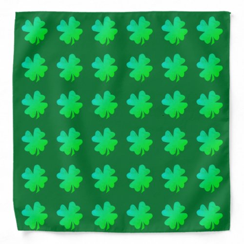 St Patricks Day Shamrock Pattern Green Custom Bandana