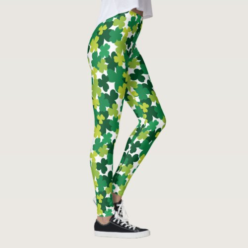 St Patricks Day Shamrock Pattern Leggings