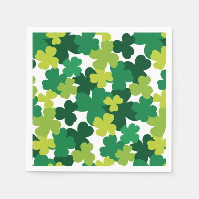 St. Patrick's Day Shamrock Pattern Napkins (Front)