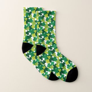 St. Patrick's Day Shamrock Pattern Socks