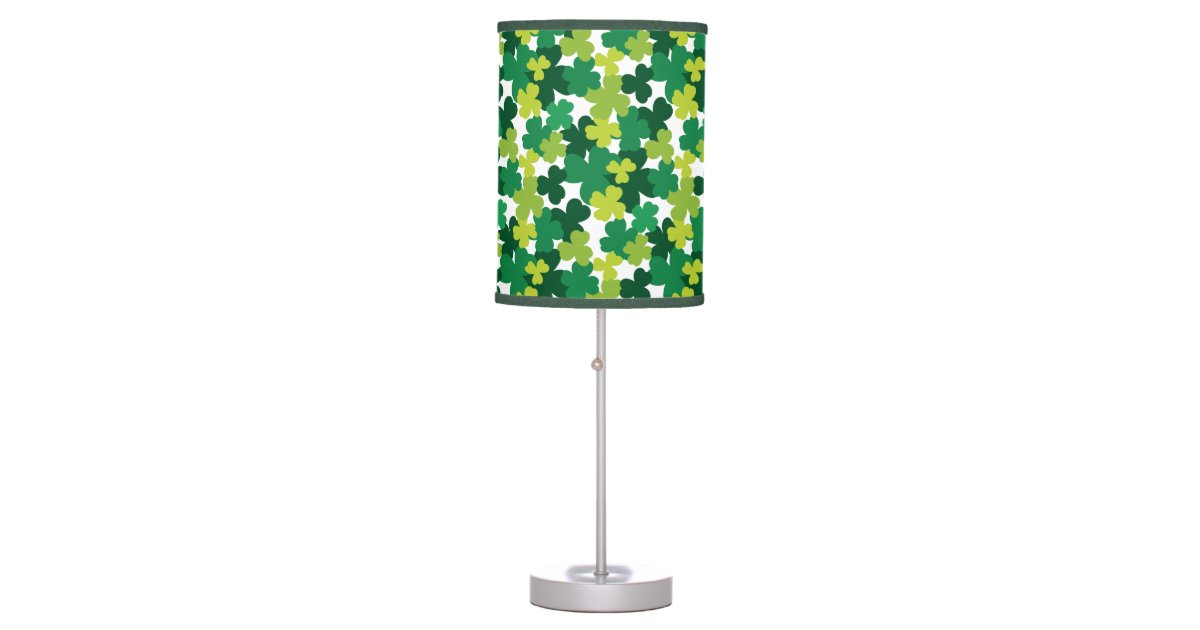 St. Patrick's Day Shamrock Pattern Table Lamp | Zazzle