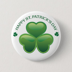 St Patricks Day Shamrock Pinback Button