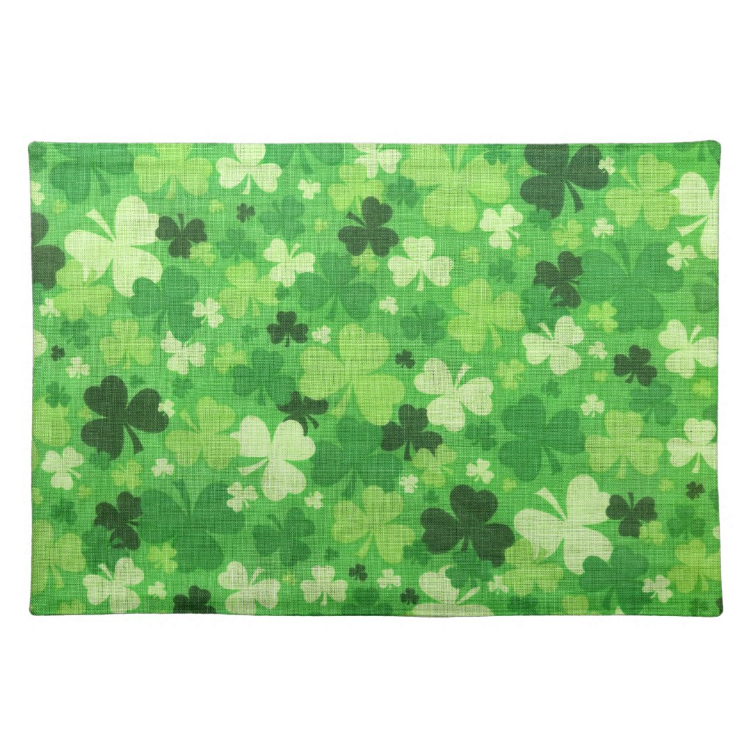 St. Patrick's Day Shamrock Placement Cloth Placemat | Zazzle