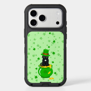 St. Patrick's Day Shamrock Pot of Gold Black Cat iPhone 17 Pro Max Case