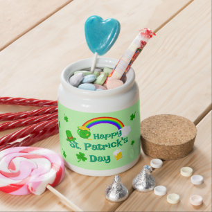 St. Patrick's Day Shamrock Pot of Gold Celtic Knot Candy Jar