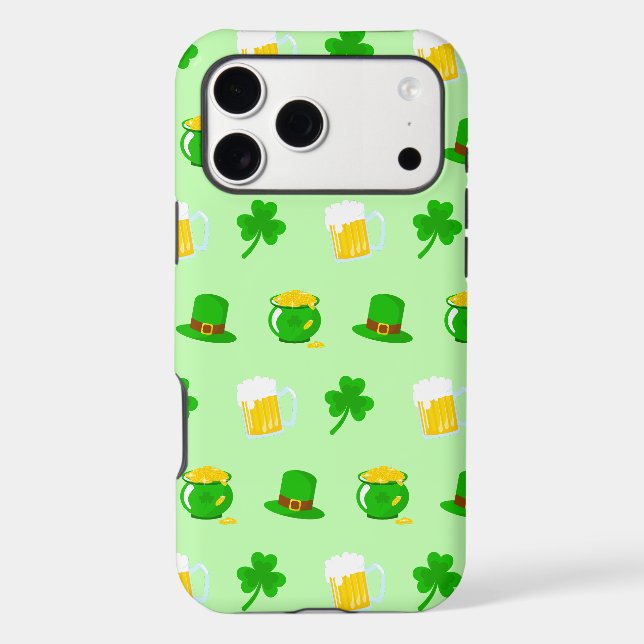 St. Patrick's Day Shamrock Pot of Gold Celtic Knot Case-Mate iPhone Case (Back)