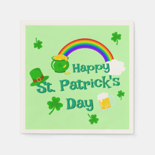 St. Patrick's Day Shamrock Pot of Gold Celtic Knot Napkins