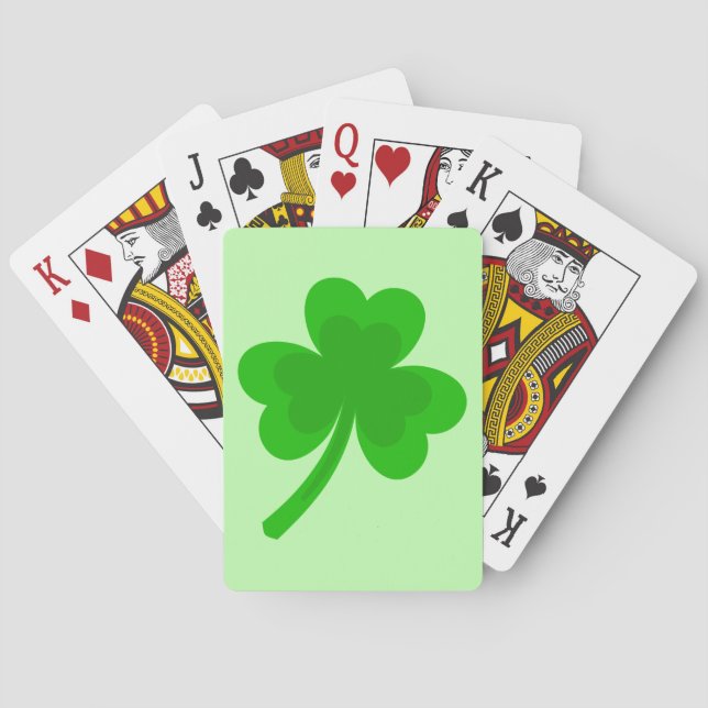 St. Patrick's Day Shamrock Pot of Gold Celtic Knot Poker Cards (Back)