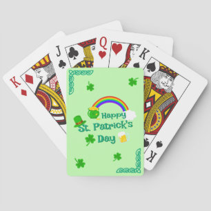 St. Patrick's Day Shamrock Pot of Gold Celtic Knot Poker Cards