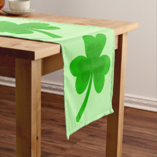 St. Patrick's Day Shamrock Pot of Gold Celtic Knot Short Table Runner