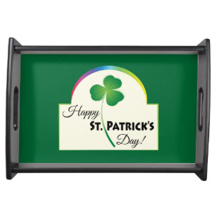  St. Patrick's Day Shamrock & Rainbow, Serving Tray