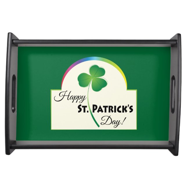  St. Patrick's Day Shamrock & Rainbow, Serving Tray (Front)