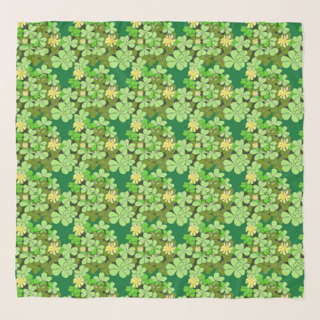 St Patricks Day Shamrock Scarf (Front)