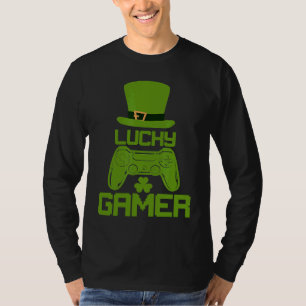 St Patricks Day Shamrock  St Patrick Lucky Gamer T-Shirt