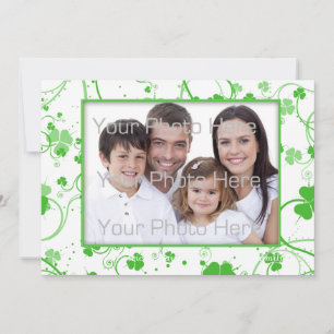St. Patrick's Day, Shamrock Swirls Photo Card