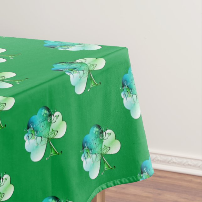 St. Patrick's Day Shamrock Tablecloth (In Situ)