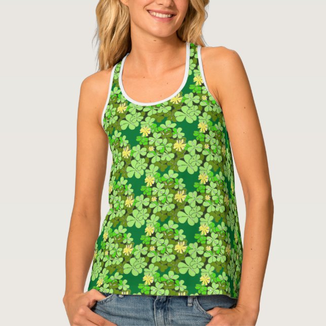 St Patricks Day Shamrock  Tank Top (Front)