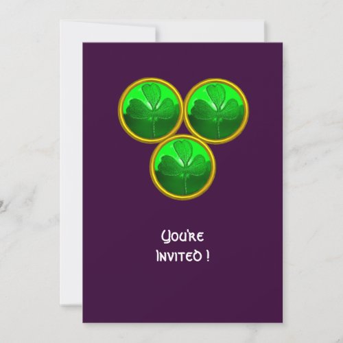 ST PATRICKS DAY SHAMROCK TRINITY INVITATION