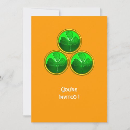 ST PATRICKS DAY SHAMROCK TRINITY INVITATION