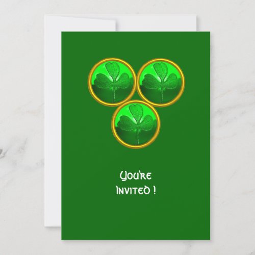 ST PATRICKS DAY SHAMROCK TRINITY INVITATION