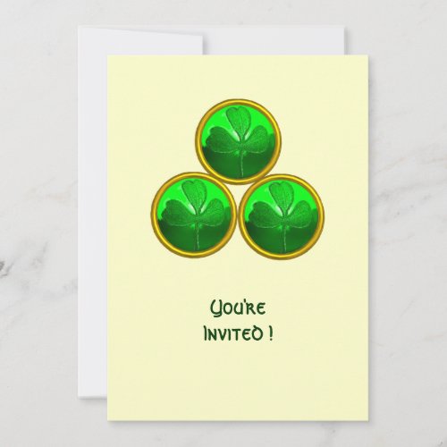 ST PATRICKS DAY SHAMROCK TRINITY INVITATION